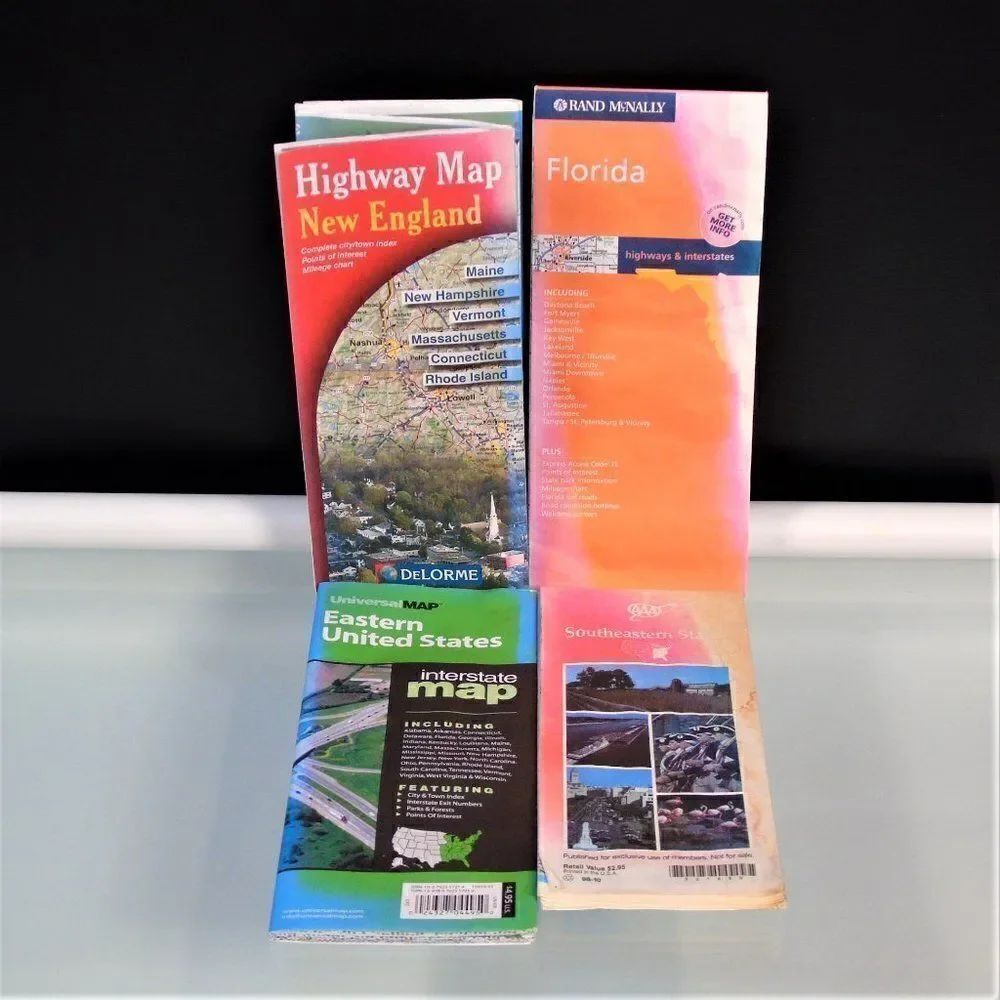 Highway Maps 4 Vintage Fold Out Maps